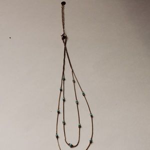 Girls 2 Layered Teal Beaded Necklace